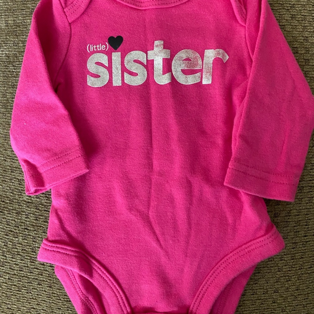 Little sister long sleeve onesie. Size Newborn